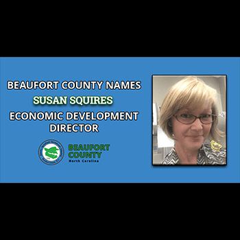 Graphic announcing the hiring of Beaufort County's New Economic Development Director 
